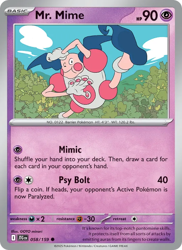 Mr. Mime card from Journey Together, number 058/159