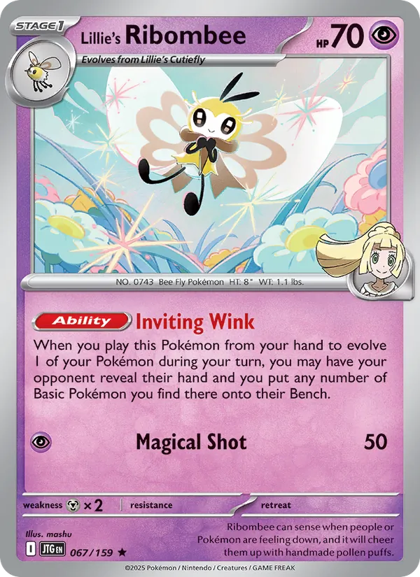 Lillie's Ribombee card from Journey Together, number 067/159