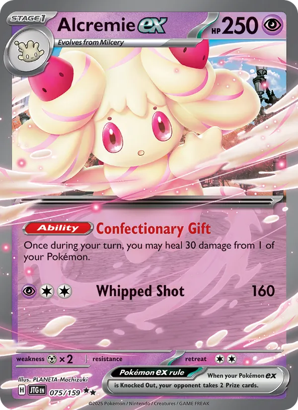 Alcremie ex card from Journey Together, number 075/159