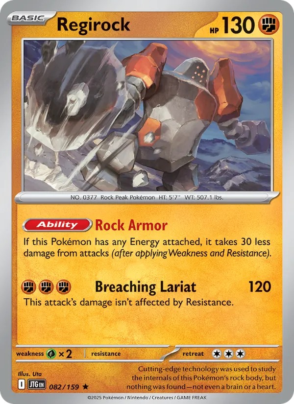 Regirock card from Journey Together, number 082/159