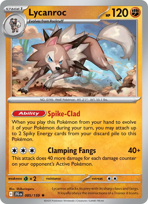 Lycanroc card from Journey Together, number 085/159