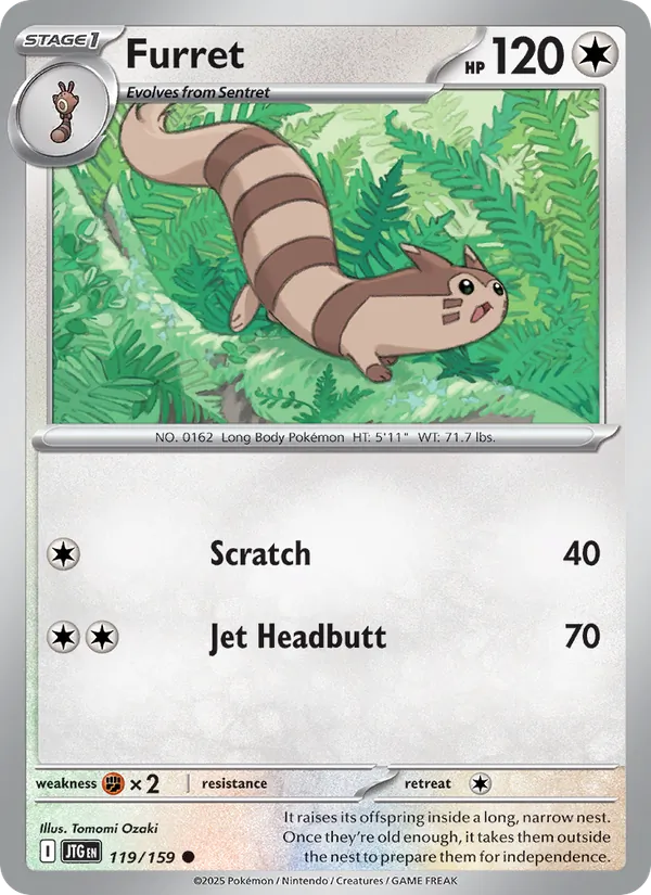 Furret card from Journey Together, number 119/159