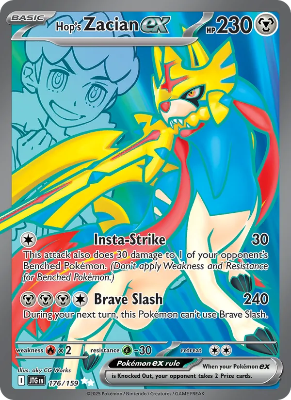 Hop's Zacian ex card from Journey Together, number 176/159