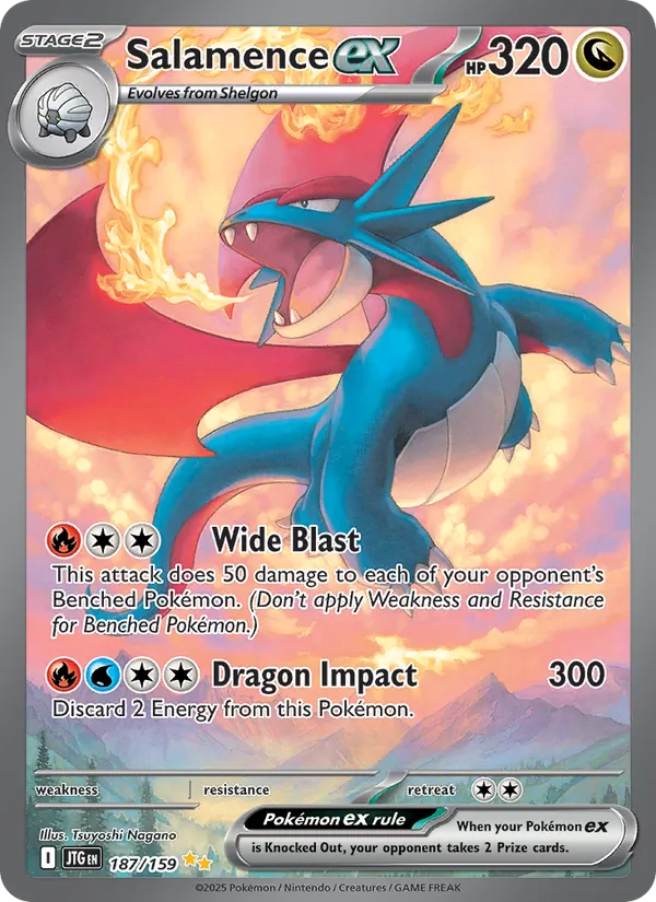 Salamence ex card from Journey Together, number 187/159