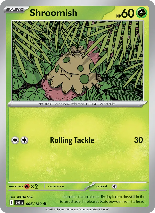 Shroomish card from Destined Rivals, number 005/182