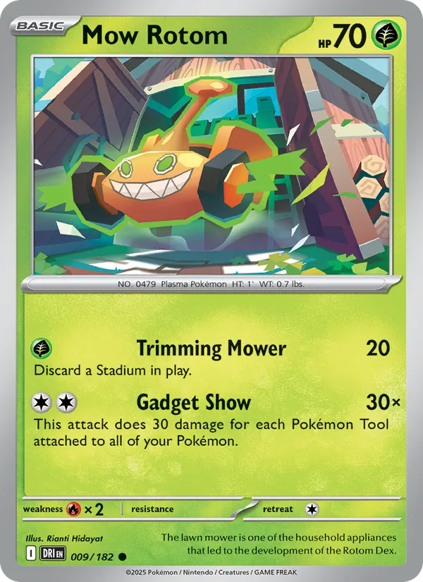 Mow Rotom card from Destined Rivals, number 009/182