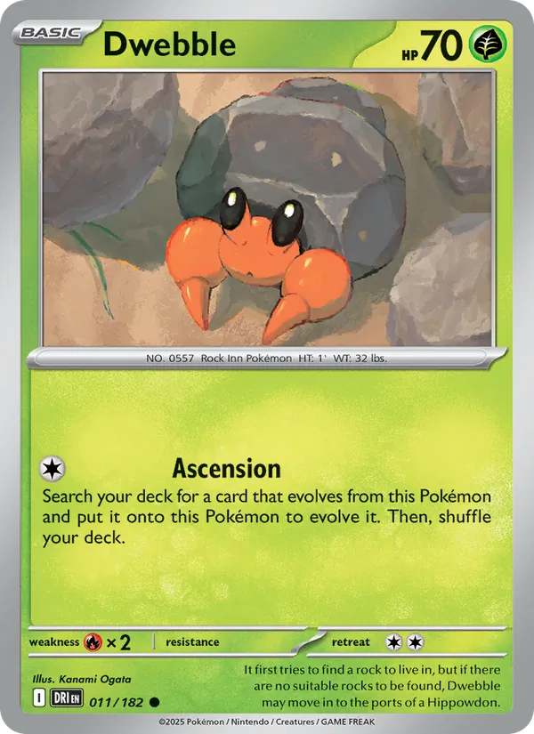 Dwebble card from Destined Rivals, number 011/182