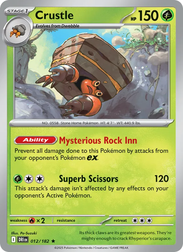 Crustle card from Destined Rivals, number 012/182