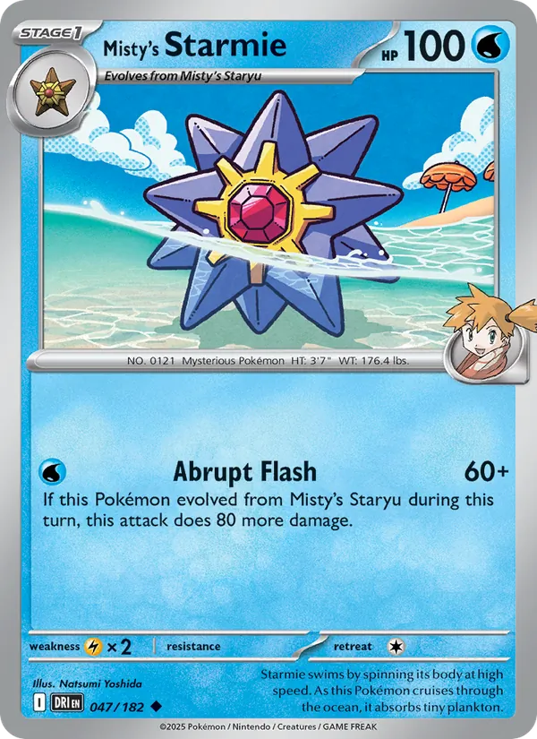 Misty's Starmie card from Destined Rivals, number 047/182