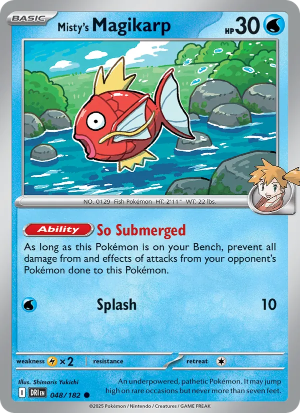Misty's Magikarp card from Destined Rivals, number 048/182