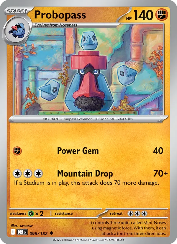 Probopass card from Destined Rivals, number 098/182