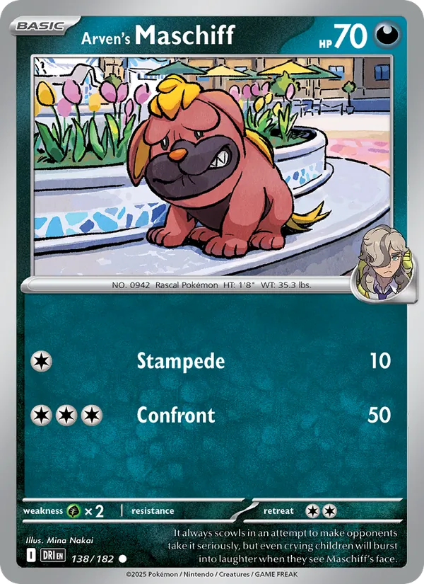 Arven's Maschiff card from Destined Rivals, number 138/182