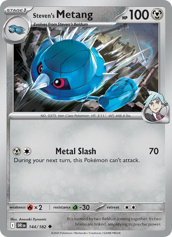 Steven's Metang card from Destined Rivals, number 144/182