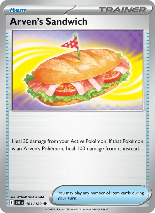 Arven's Sandwich card from Destined Rivals, number 161/182
