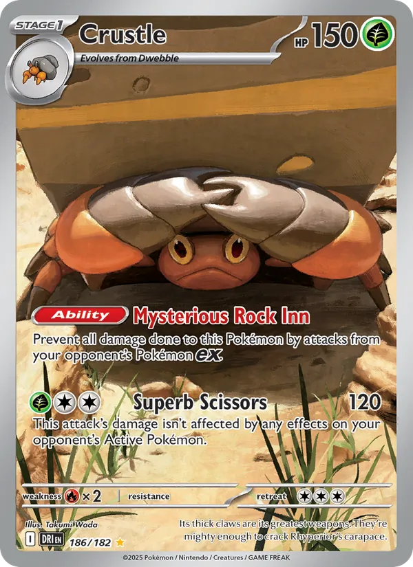 Crustle card from Destined Rivals, number 186/182
