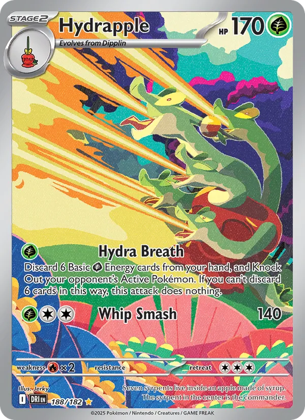 Hydrapple card from Destined Rivals, number 188/182