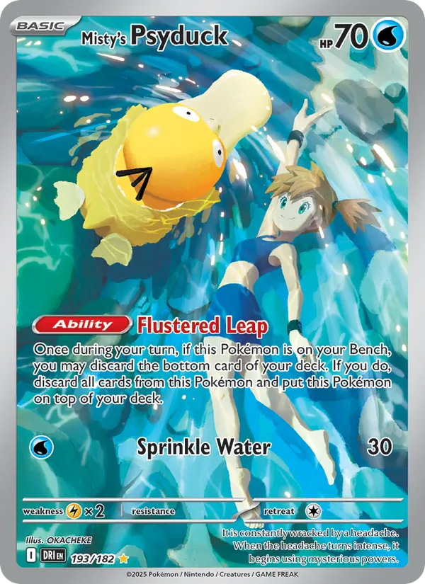Misty's Psyduck card from Destined Rivals, number 193/182