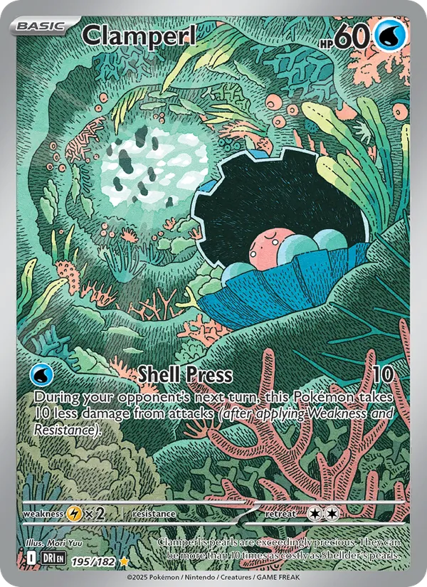 Clamperl card from Destined Rivals, number 195/182