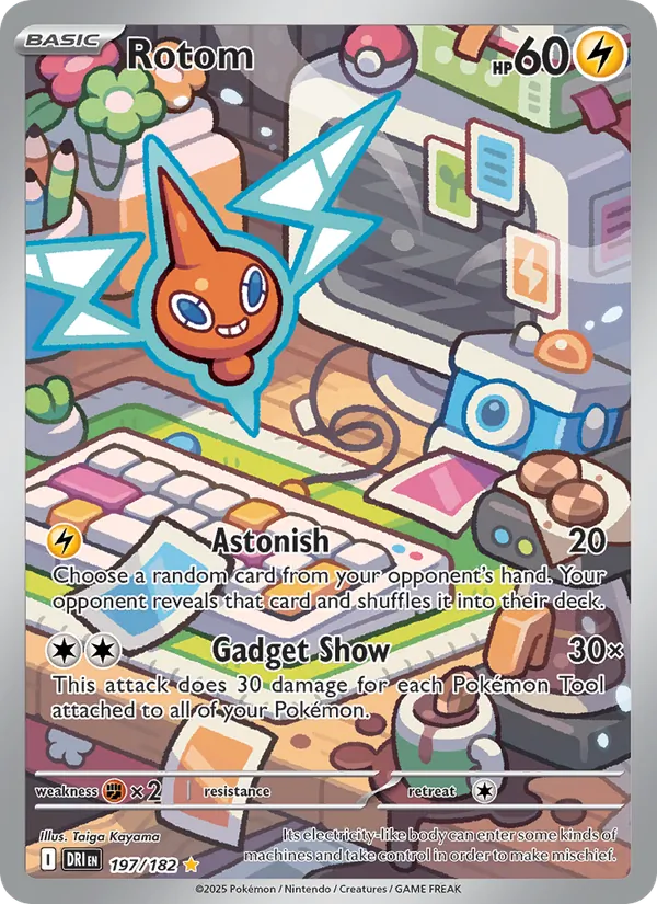 Rotom card from Destined Rivals, number 197/182