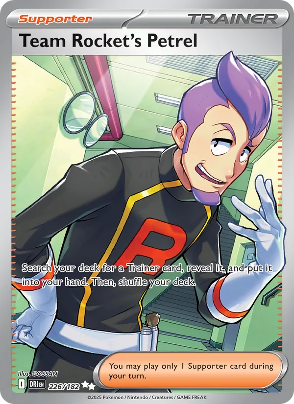 Team Rocket's Petrel card from Destined Rivals, number 226/182