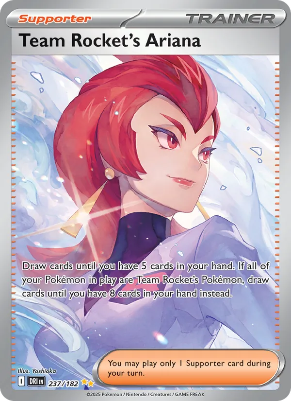 Team Rocket's Ariana card from Destined Rivals, number 237/182