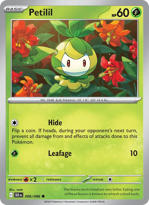 Petilil card from Black Bolt, number 006/86