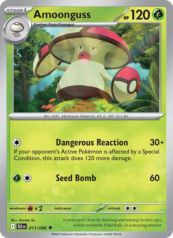Amoonguss card from Black Bolt, number 011/86