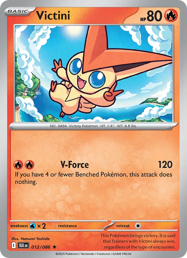 Victini card from Black Bolt, number 012/86