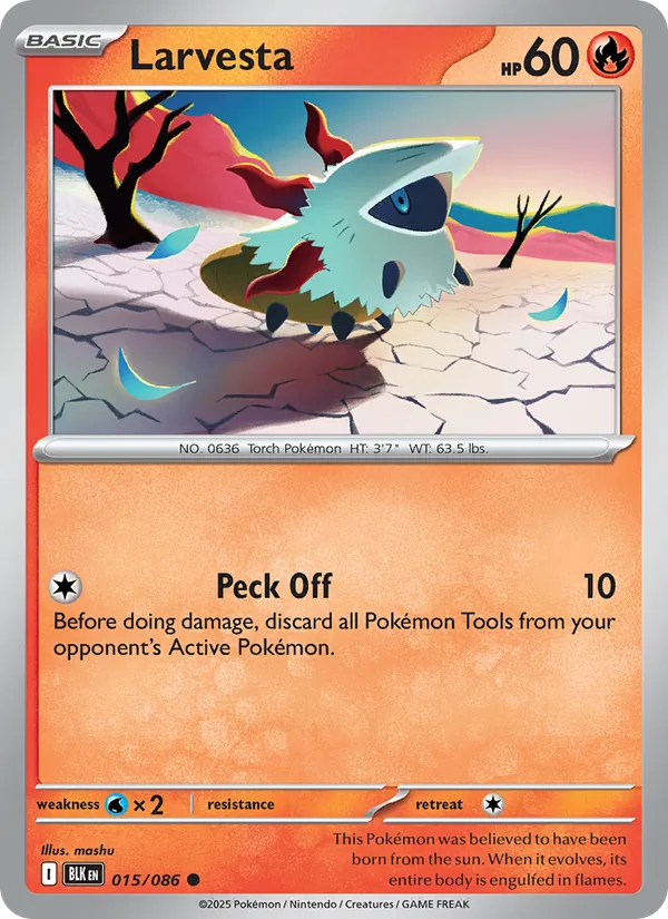 Larvesta card from Black Bolt, number 015/86