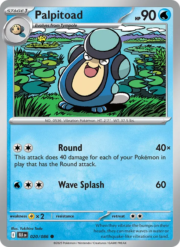Palpitoad card from Black Bolt, number 020/86
