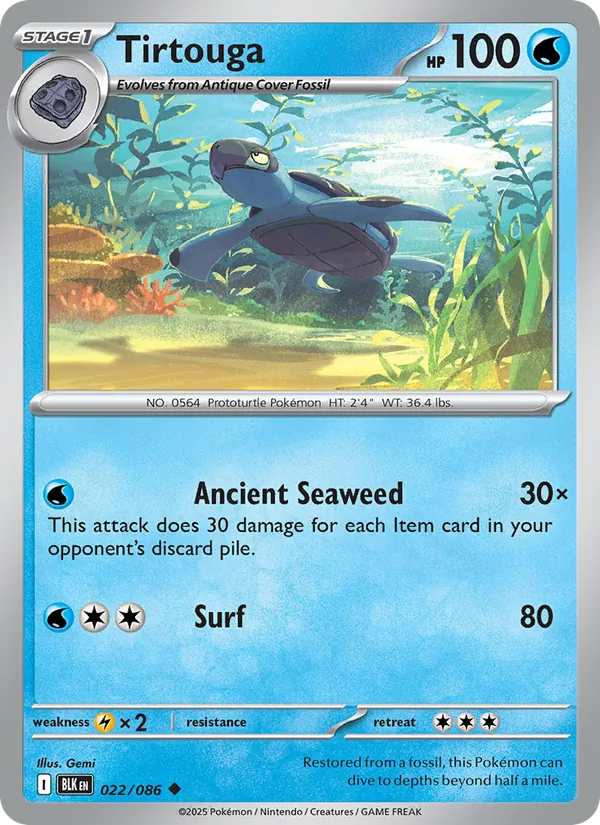 Tirtouga card from Black Bolt, number 022/86