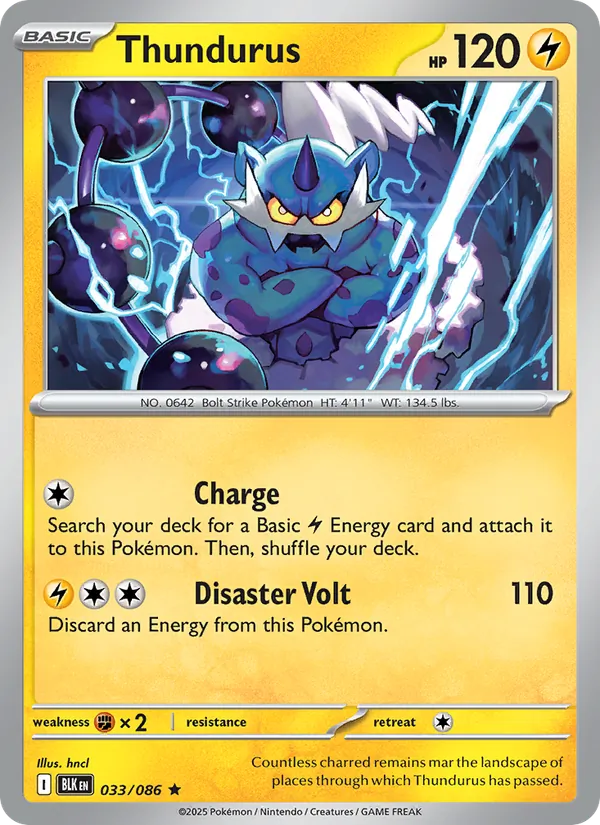 Thundurus card from Black Bolt, number 033/86