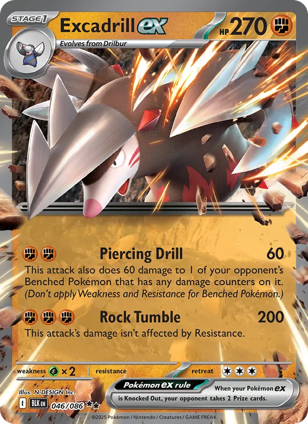 Excadrill ex card from Black Bolt, number 046/86