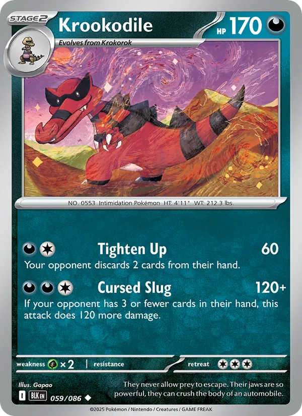 Krookodile card from Black Bolt, number 059/86