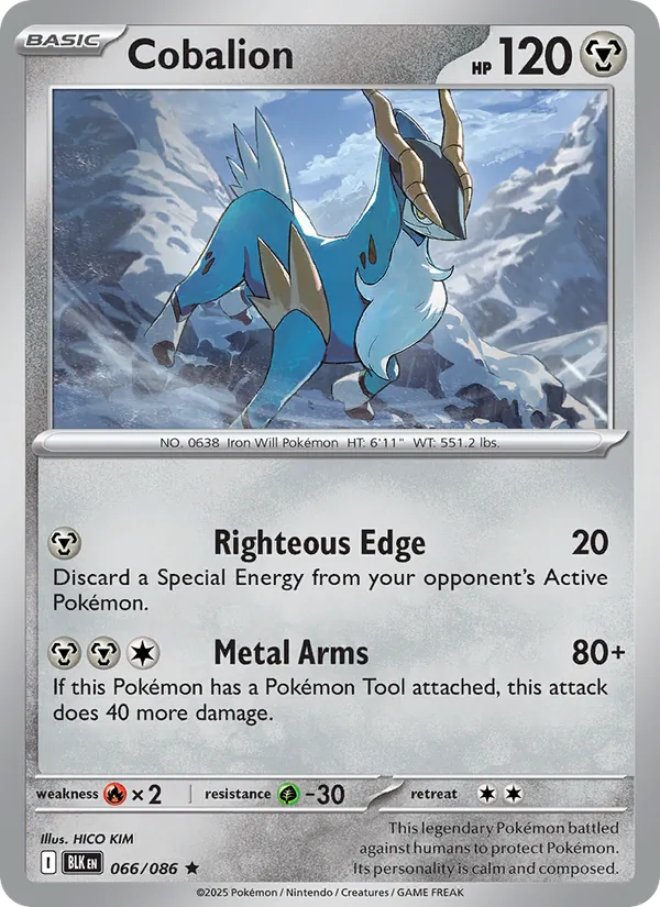 Cobalion card from Black Bolt, number 066/86
