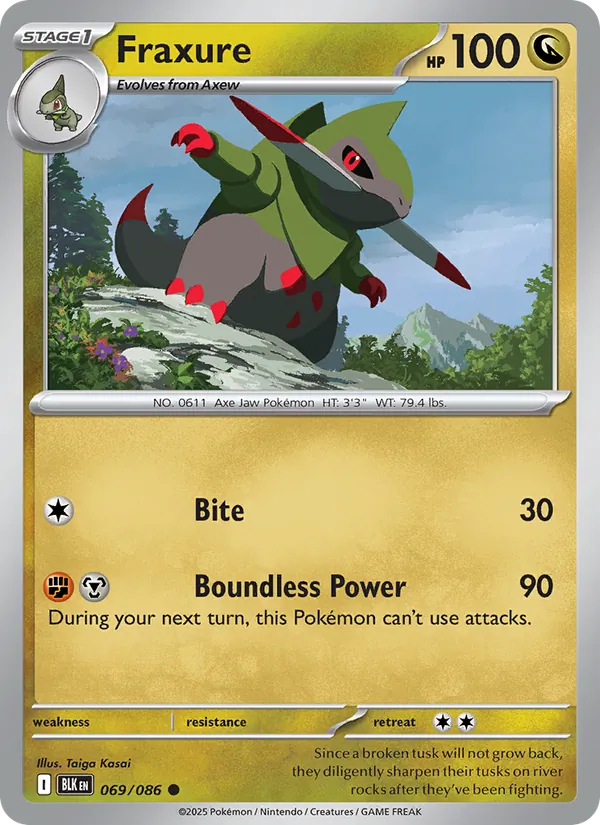 Fraxure card from Black Bolt, number 069/86