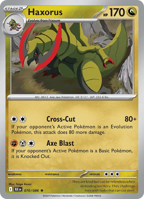 Haxorus card from Black Bolt, number 070/86