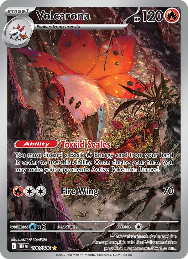 Volcarona card from Black Bolt, number 100/86