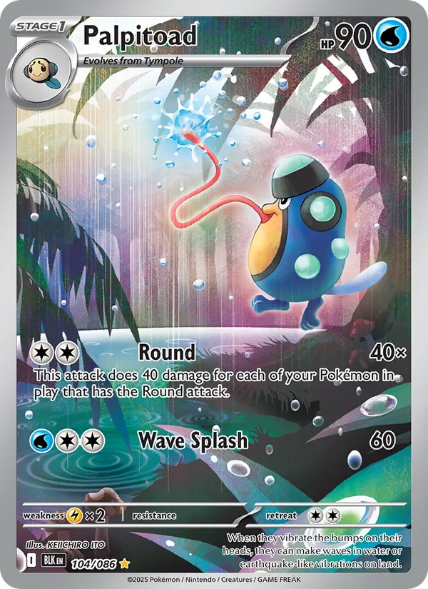 Palpitoad card from Black Bolt, number 104/86