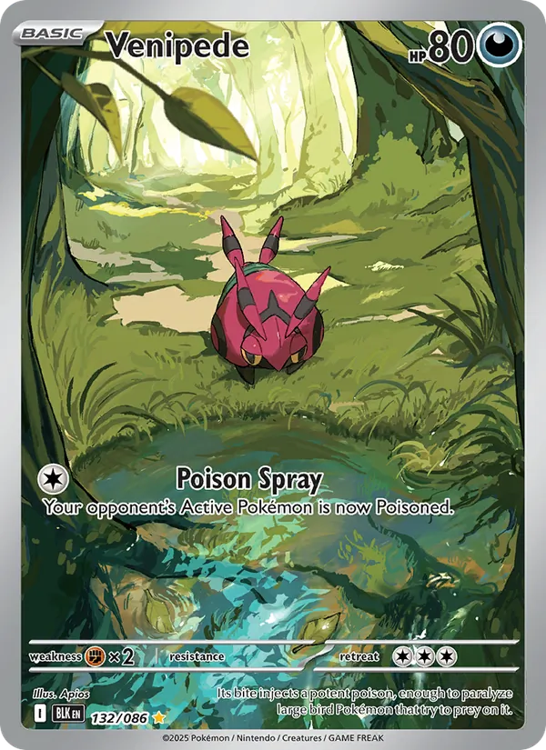 Venipede card from Black Bolt, number 132/86