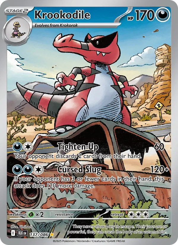 Krookodile card from Black Bolt, number 137/86