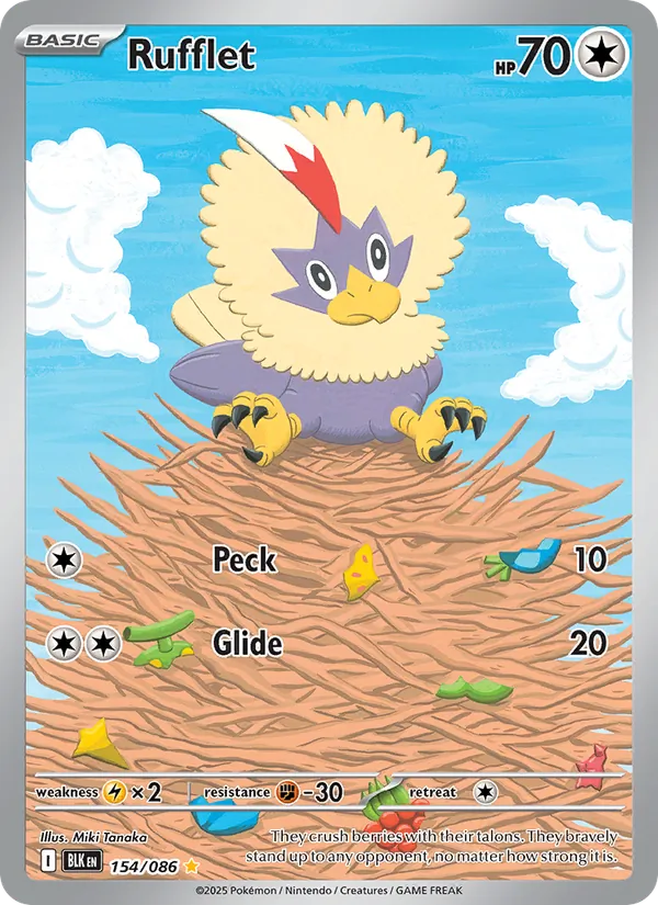 Rufflet card from Black Bolt, number 154/86
