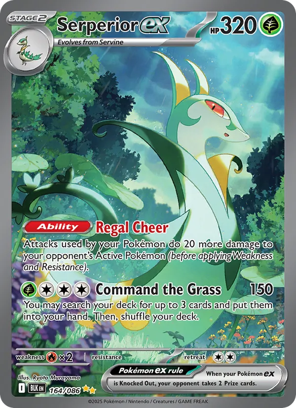 Serperior ex card from Black Bolt, number 164/86