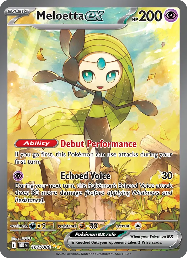 Meloetta ex card from Black Bolt, number 167/86