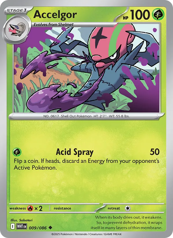 Accelgor card from White Flare, number 009/86