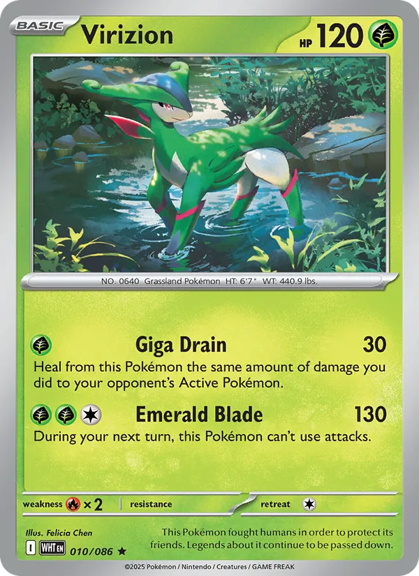 Virizion card from White Flare, number 010/86