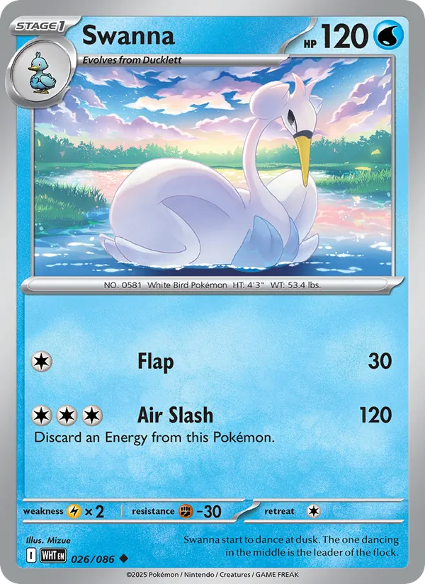 Swanna card from White Flare, number 026/86