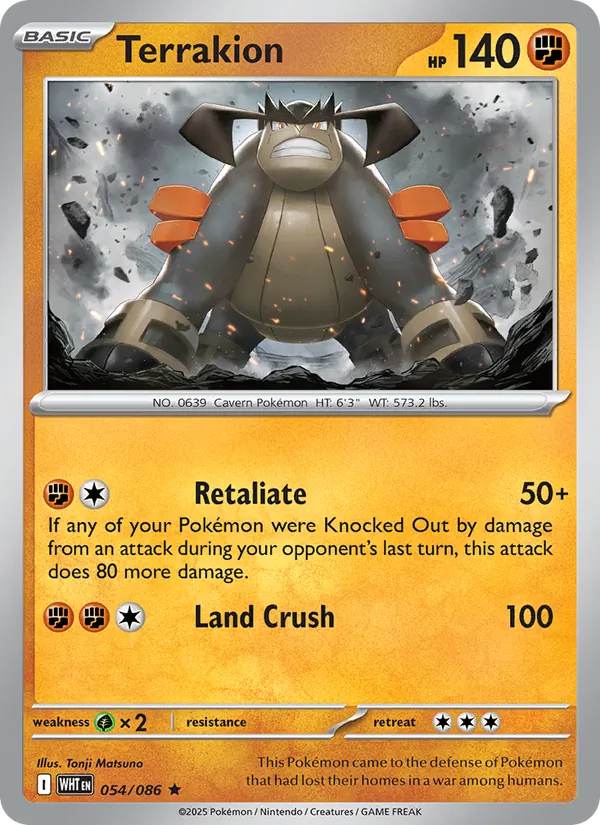 Terrakion card from White Flare, number 054/86