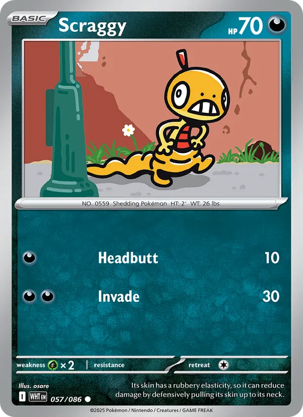 Scraggy card from White Flare, number 057/86