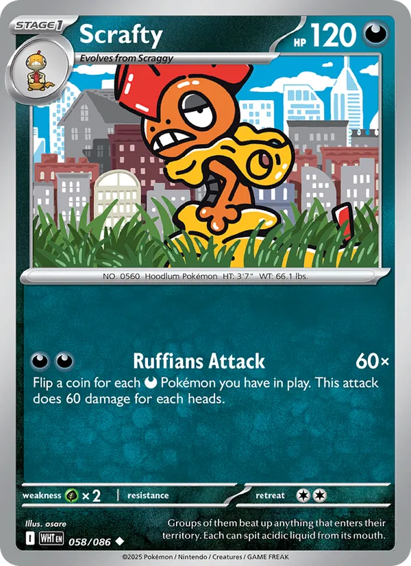 Scrafty card from White Flare, number 058/86